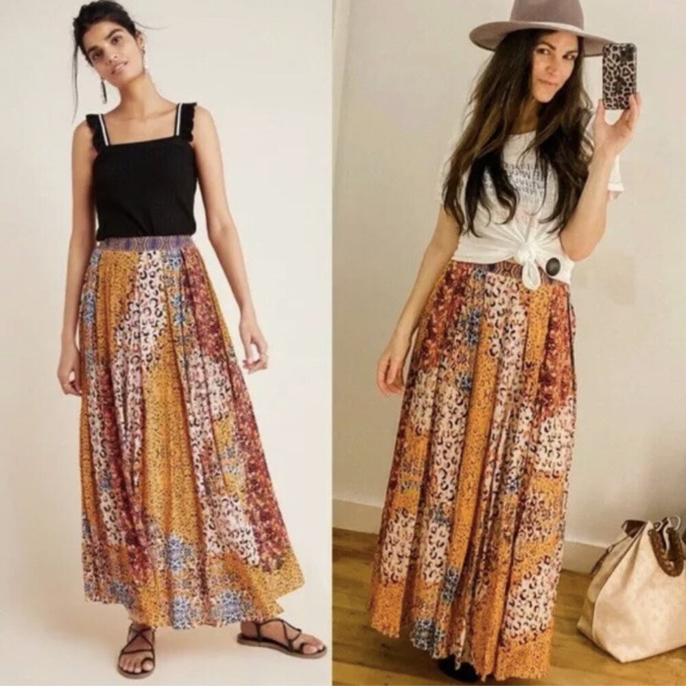 Anthropologie Bhanuni by Jyoti Panthera Multi-color Animal Print Maxi Skirt 2